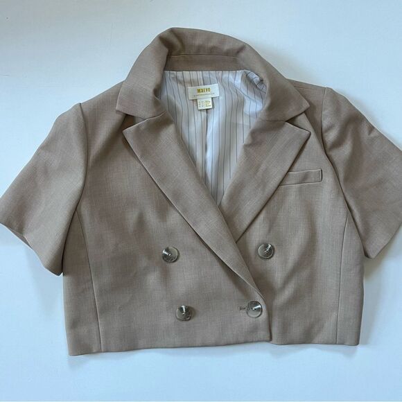 Anthropologie Maeve Cropped Short Sleeve Blazer 6 - Picture 3 of 7